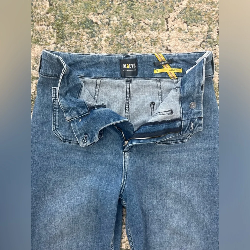 Maeve Wide Leg Flare Jeans in Medium Blue - Picture 2 of 3